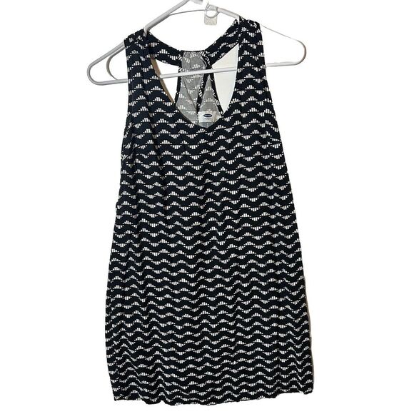 Women's Old Navy Printed Black & White V-Neck‎ Sleeveless Dress Sz S/P (109) - Picture 1 of 5